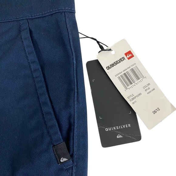 Quicksilver Boys Chinos Pants Size 26/12 Navy Blue Everyday Union Straight Fit - Picture 4 of 15